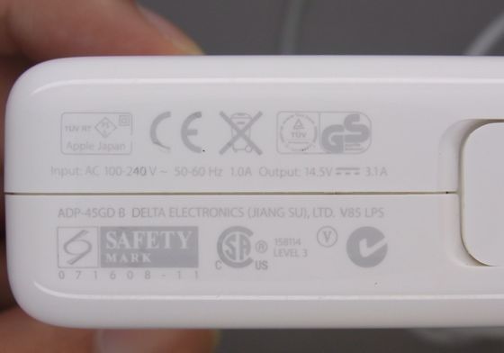 Caricatore originale dell'adattatore di corrente alternata 45W per i computer portatili MB283LL/A-00 di Apple 14.5v