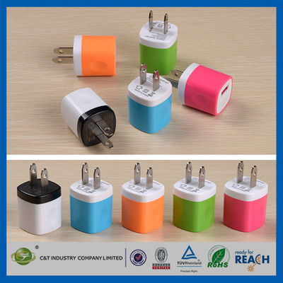 Casa di viaggio di USB spina del caricatore della parete dell'adattatore di potere di 1,0 amp per Iphone 6/6 5s più Samsung