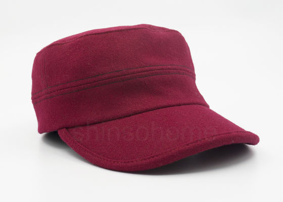 I militari rosso scuro del cotone della spazzola ricoprono la chiusura flessibile di allungamento indietro alla moda