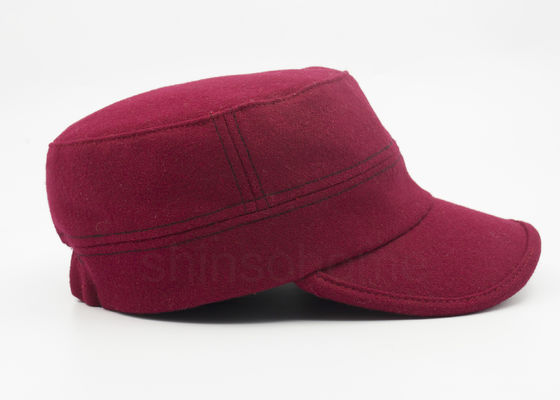 I militari rosso scuro del cotone della spazzola ricoprono la chiusura flessibile di allungamento indietro alla moda