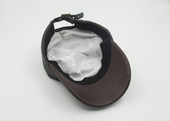 Il cuoio unisex/militari di lana ricopre Brown curvo Bill di cuoio 58 cm