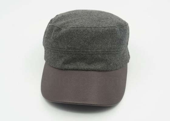 Il cuoio unisex/militari di lana ricopre Brown curvo Bill di cuoio 58 cm