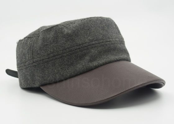 Il cuoio unisex/militari di lana ricopre Brown curvo Bill di cuoio 58 cm